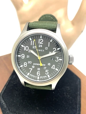 Timex Men's Watch T49961 Expedition Scout Indiglo Gray Green Nylon Strap 40mm - image 1 of 4