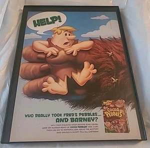 Cocoa Pebbles Barney Vintage Print Ad 2004 Framed 8.5X11 Wall Art - Picture 1 of 1