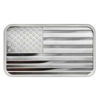 Barra de plata fina .999 bandera americana troy de 5 oz sellada Foto 1 de 3