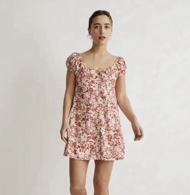 Nuevo con etiquetas Mini Vestido Madewell Margie V Cuello Redondo Sin Mangas en Flora Abstracta - TALLA 4 Foto 1 de 4