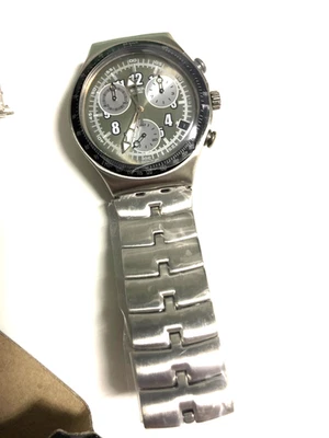 SWATCH IRONY CHRONO -  YCS439G  NUVOLA GRIGIA  - BRAND NEW ! - Image 1 of 4