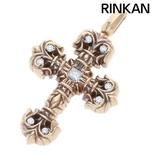 CHROME HEARTS Collana Oro Diamante Pavè Cuori Cromati 22k Charm Filigrana Piccola P DMND Top Usata