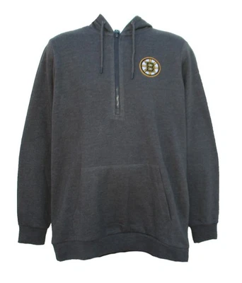Chaqueta con capucha Boston Bruins gris carbón 1/4 cremallera para hombre Foto 1 de 3