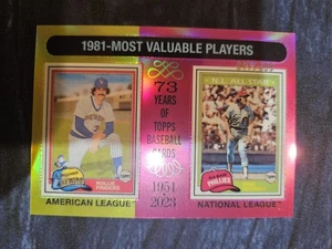 2024 Topps Heritage - MVP Mike Schmidt, Rollie Fingers #196 Chrome /699 - Picture 1 of 2