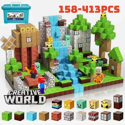 Magnetic Building Blocks Set Gifts Christmas Mine Children Kids Educational Toy - image 1 of 4