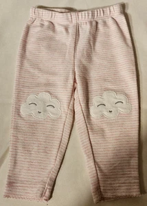 Pantalones de bebé Carter's niñas talla 3 meses rayas rosas con nubes - Imagen 1 de 4