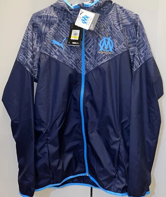 OM Olympique de Marseille 2020 разминка куртка Puma Peacoat синий размер M - Изображение 1 из 4