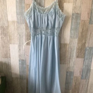 Vintage Ro Jene Dessous Spitze Midikleid Negligee Damen 36 hellblau kokett - Bild 1 von 10