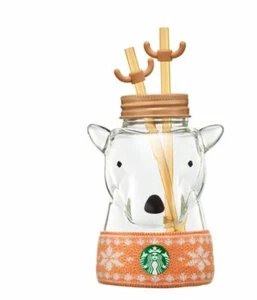 Starbucks Korea 2020 Holiday rudolph glass coldcup 500ml - Picture 1 of 3