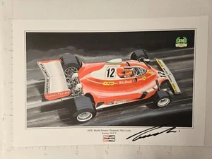 Niki Lauda Farrari 312 T 1975 DIN A4 Formel 1 F1 Autogrammkarte Poster ori sig - Bild 1 von 4