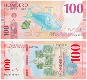 Curacao 100 Caribbean Guilder - 2025 QTY 1 Note USA SELLER NEW NOTE COA - Bild 1 von 2