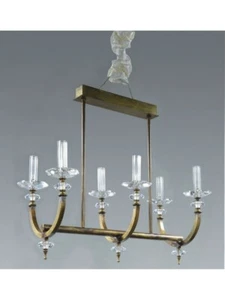 Klassische Deckenlampe Aus Messing Und Kristall 6 Lichter - Bild 1 von 1