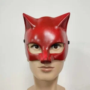 Cosplay Latex Mask Red Helmet Ladies Halloween Props - Picture 1 of 4