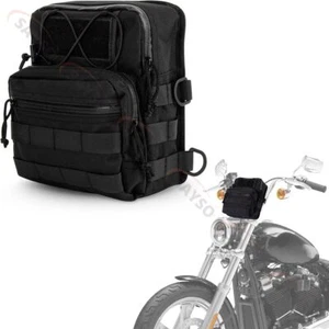 Bolsa de manillar de motocicleta negra bolsa de horquilla bolsa de herramientas para moto moto moto de tierra bicicleta - Imagen 1 de 19