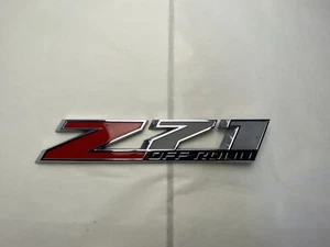 Chevrolet Silverado Emblem Z71 Off Road OEM GM Chrome Red Black - Picture 1 of 2