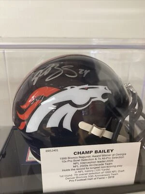 DENVER BRONCOS CHAMP BAILEY SIGNED MINI HELMET JSA COA AUTHENTIC AUTOGRAPH NFL - Image 1 of 2