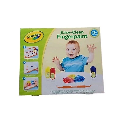 Crayola легко чистить моющийся палец краски станции без беспорядка 12 MOS + отличный подарок идея - Изображение 1 из 4