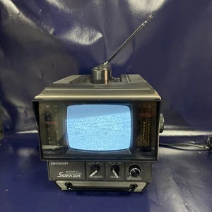 VTG 1980s Sharp Sidekick TV 3S-66 w/Manual, Ear Plug & Original Box Tested Works - Picture 1 of 13