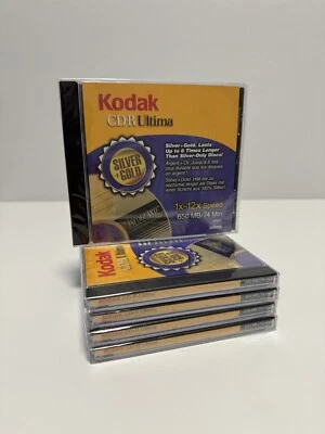 5 X Kodak CD-R Ultima Silver & Gold 650 MB 74 Mins Discs Recordable NEW Sealed - Image 1 of 4