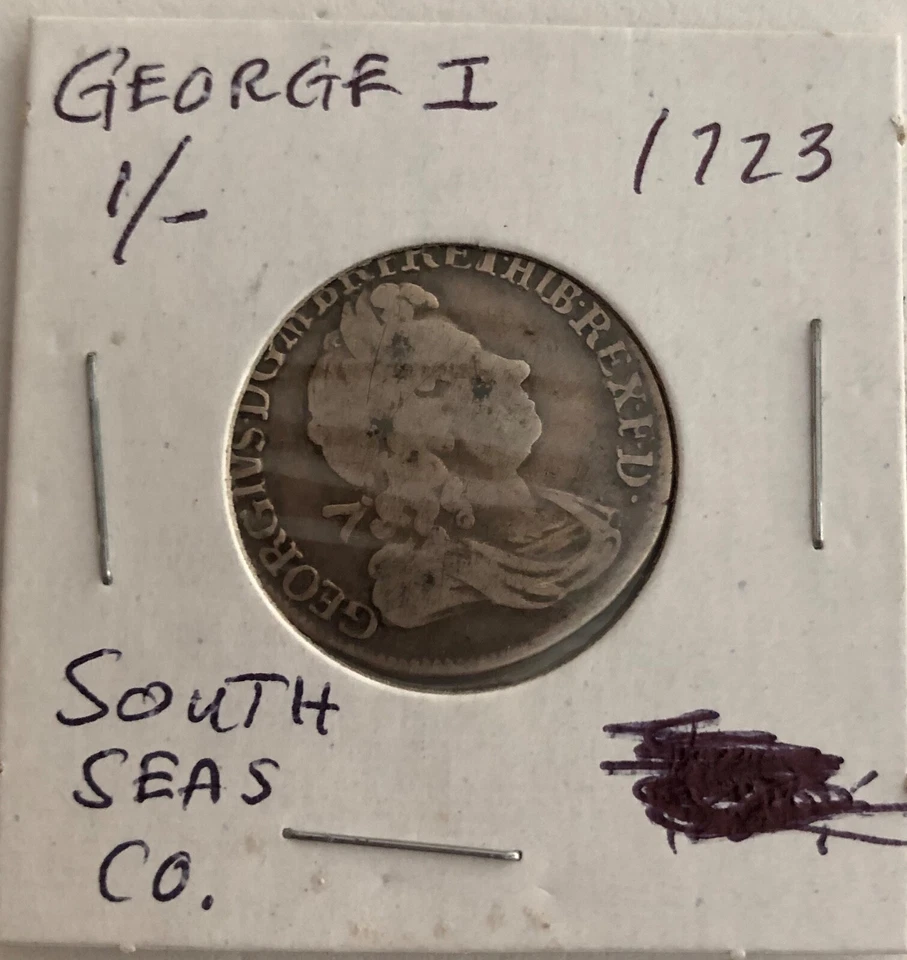 1723- GRAN BRETAÑA GEORGE I EDICIÓN DE LA COMPAÑÍA MAR DEL SUR Foto 1 de 2