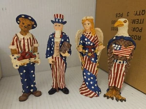 Rare Boyds Bear, Uncle Sam, Lady Lenox And American Bald Eagle Patriotic 6" Tall - Picture 1 of 11