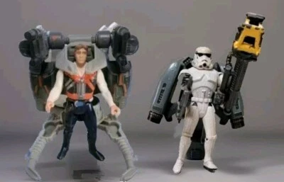 Paquete de vuelo de contrabandistas War Deluxe Han Solo + Stormtrooper de control de multitudes POTF 1996 Foto 1 de 4