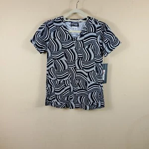 Grey's Anatomy 41386 Women's Two Pocket V-Neck Print Scrub Top Size XS - Picture 1 of 9