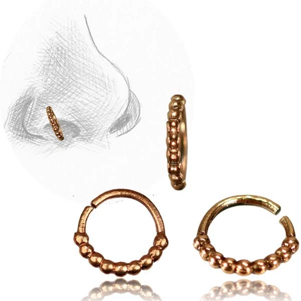 ANEL DE NARIZ 20G TRIBAL ORNAMENTADO BRONZE ROSA ANEL 7MM NARIZ PINO HÉLICE ORELHA ARO TRAGUS - Imagem 1 de 1