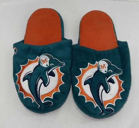 MIAMI DOLPHINS  Vintage Forever Collectibles Bedroom Slippers Men's Medium 9-10 Cover