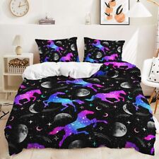 Cartoon Rainbow Houses Stars Moon Duvet Cover Quilt Cover Pillowcase Bedding Set