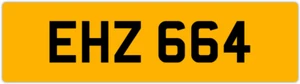 EHZ 664 E 3x3 DATELESS PRIVATE NUMBER PLATE EM EMM EMMA EVE EVA EUAN ERIC ELA ED - Picture 1 of 1