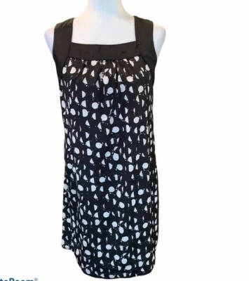 Mossimo Blanco y Negro Lunares Sin Mangas Gasa Vestido Recambio Bolsillos XS Foto 1 de 4