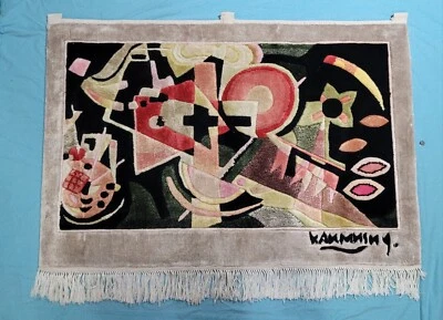 Alfombra de arte abstracto de pared colgante artista Wassily Kandinsky FIRMADA envío gratuito Foto 1 de 4