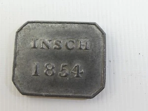 (ref288CE) Antigua Ficha de Comunión Insch 1854 Esto hacer en memoria mía - Imagen 1 de 3