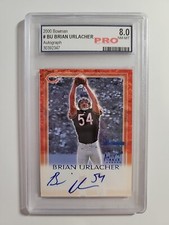 Brian Urlacher 2000 Topps Bowman Certified Autograph Rookie Auto HOF Grade 8