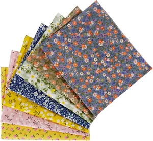 7Pcs Fat Quarter Flower Fabric Bundles Quilting Cotton Craft Fabric Pre-Cut Squa - Picture 1 of 5