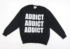Sudadera pulóver de algodón negra Addict Boys talla 9 años - Imagen 1 de 10