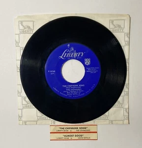 The Chipmunk Song David Seville Alvin Simon 7" 45 Vinyl Record Jukebox Strip - Picture 1 of 6