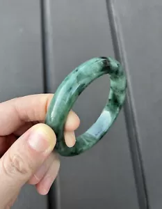 24044L Certified Untreated Grade A Burmese Jadeite Bangle - Round 54.5mm - Picture 1 of 11