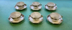 Sechs Vintage Nippon Bibi Porzellan Teetassen und Teller 50er Jahre sehr selten - Bild 1 von 8