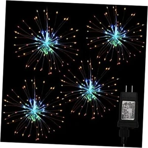 4 Pack 480 LED Firework Copper Wire Lights, Fairy Twinkle Lights Plug Colorful - Picture 1 of 7