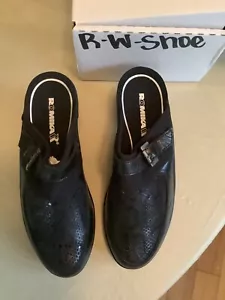 Romika Joseph Seibel clogs black neoprene and black leather snakeskin sz 37 NEW - Picture 1 of 3
