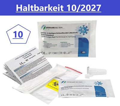 10x Corona Schnelltest Safecare Covid-19 Antigen Nasen Test Omikron MHD 10/2027