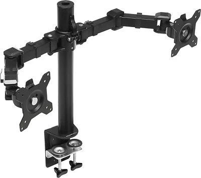 AmazonBasics Dual Monitor Stand - Height-Adjustable Arm Mount, Steel - Image 1 of 4