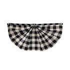 Black And White Checkered Bunting 48" x 24" Pleated Banner with Grommets