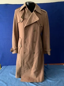 Christian Dior Monsieur Sport Carmel Brown Wool Trench Coat Overcoat 38R Men's - Picture 1 of 22