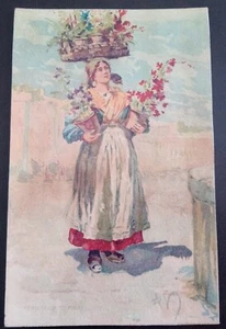 1920ca (Della Valle) venditrice di fiori - costumi napoletani - Picture 1 of 2