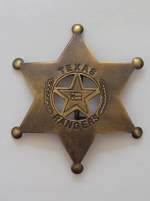 Replica Solid Brass Star Texas Rangers Company B Badge Old West Western 3" Badge - Image 1 of 2
