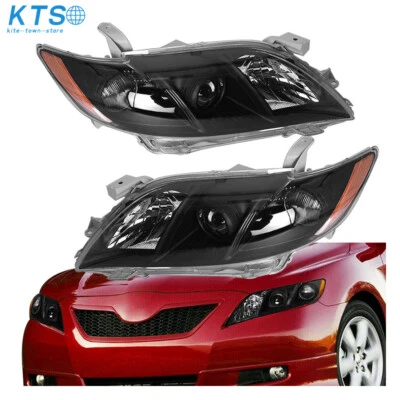 Juego de faros de carcasa negra izquierda+derecha para Toyota Camry 2007 2008 2009 Foto 1 de 4