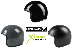 Highway 21 .38 Helmet Open Face Fiberglass Removable Liner DOT XS-2XL - Picture 1 of 9